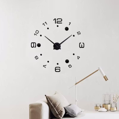 TaffHOME Jam Dinding Besar DIY Giant Wall Clock Arcylic 100 cm - JM-14 - Black