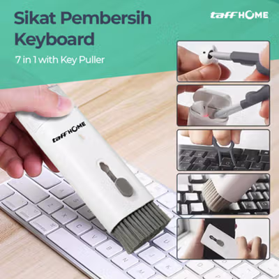 TaffHOME Sikat Pembersih Keyboard Folding 7in1 with Key Puller - Q6E - Dark Gray