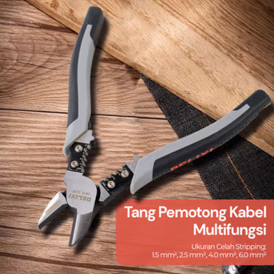 Delixi Tang Pemotong Kabel Multifunctional Diagonal Pliers 7 Inch - 2108 - Gray
