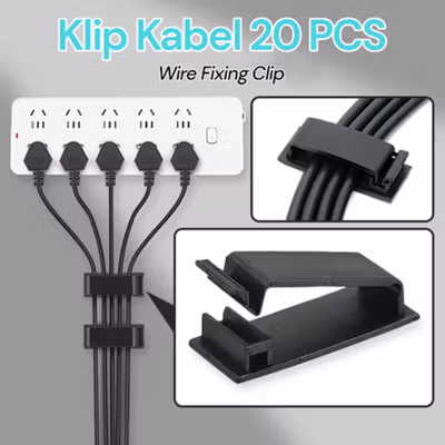 UXCL Klip Kabel Tempel Wire Fixing Clip 20 PCS - FC30 - Black