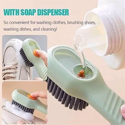 EDITHE Sikat Sepatu Multifungsi dengan Lubang Detergen Bulu Lembut - ED-17CM - Green