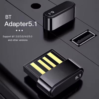ESSAGER Adaptor Bluetooth 5.1 Dongle for PC Mouse Earphone Speaker - ES51 - Black