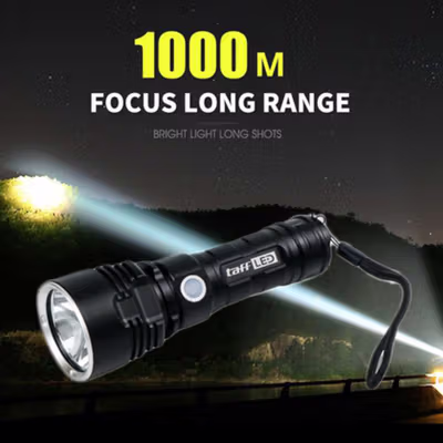 TaffLED Senter LED USB Rechargeable XLM-L2 25W 1000 Lumens Without Battery - XLM-L2 - Black