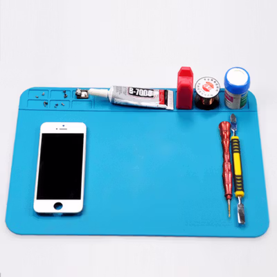 DUETECH Alas Matras Solder Silikon Soldering Heat Resistant 30x20cm - DFUT001 - Blue
