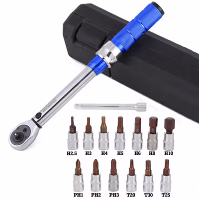 Benkai Set Kunci Ratchet Torque Wrench 2-24N.m 15 PCS - B2-24 - Silver