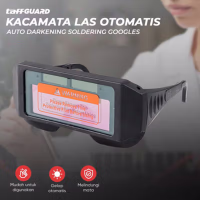 TaffGUARD Kacamata Las Otomatis Auto Darkening Soldering Goggles - 5100B - Black