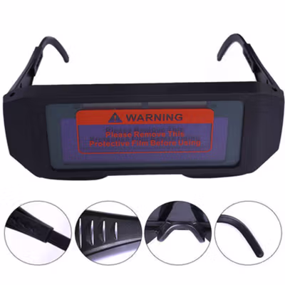 TaffGUARD Kacamata Las Otomatis Auto Darkening Soldering Goggles - HW008 - Black