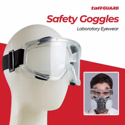 TaffGUARD Kacamata Safety Goggles Work Laboratory Eyewar - ASL-Y - Transparent