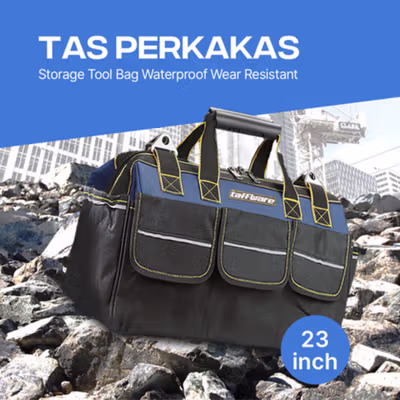 Taffware Tas Perkakas Storage Tool Bag Waterproof Wear Resistant 23 Inch - A02584 - Blue