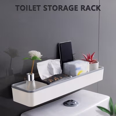 CANRY Rak Dinding Kamar Mandi Organizer Rack Stable and Firm 41.5cm - SQ-5305 - Gray/White