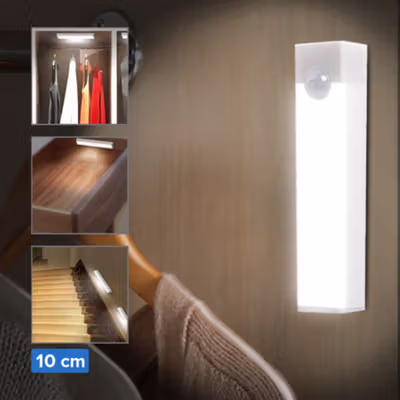CNP Lampu Tempel Lemari Mini Sensor PIR Cabinet Light Cool White USB - CN-100 - Silver