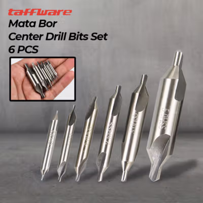 Taffware Mata Bor Center Drill Bits Set Precision 6 PCS - SV-VDB25 - Silver