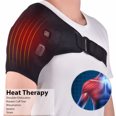BOOBEAUTY Alat Terapi Bahu Hot Compress Shoulder Brace Pain Relief USB - BB-40 - Black