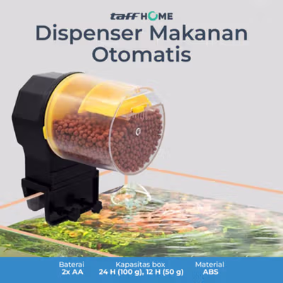 TaffHOME Dispenser Makanan Ikan Aquarium Automatic Food Timer - GA-300D - Yellow
