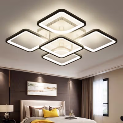 TaffLED Lampu Plafon LED Chandelier Remote App 3 Color 5 Head 60W - IR-41 - Black
