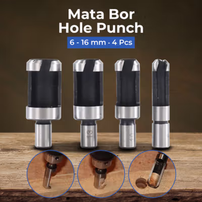 NEWONE Mata Bor Hole Punch Drill Bit Sleeve Type 6-16mm 4 PCS - HL-120701 - Silver
