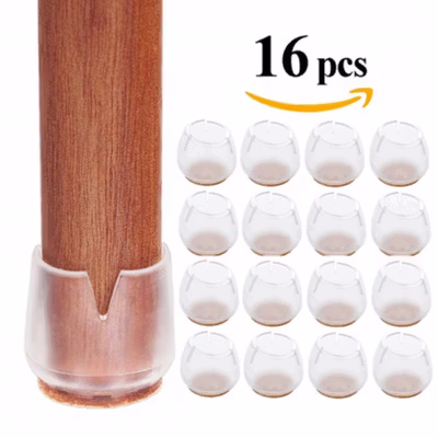 CHITOP Alas Pelindung Kaki Kursi Silikon Anti Gores Size S 16 PCS - CH-46 - Transparent