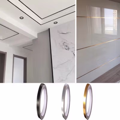 SOLEDI Lakban Sticker Dekorasi Ruangan Floor Strip 50M 5mm - CX910 - Golden