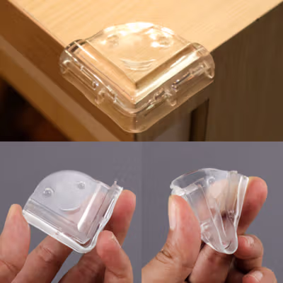 Lovyno Silikon Pelindung Tepi Meja Table Corner Edge Cover 4 PCS - L-8101 - Transparent