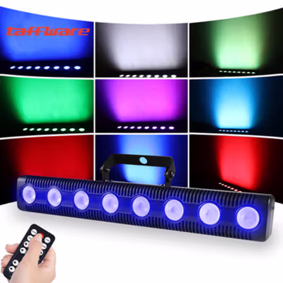 TaffLED Lampu Sorot LED Panggung Party RGB DMX-512 45W with Remote - WALL-8LED - Black