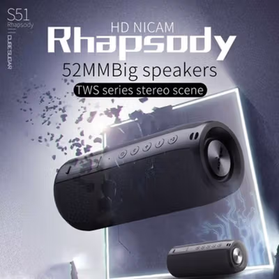 ZEALOT Speaker Portable Bluetooth 5.2 TWS Waterproof IP65 1800mAh - S51 - Black