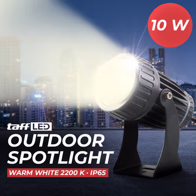 TaffLED Lampu Sorot LED Outdoor Spotlight Beam Waterproof Warm White 10W - YY3 - Black