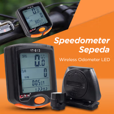 BOGEER Speedometer Sepeda Digital Wireless Odometer LED Waterproof - YT-813 - Black
