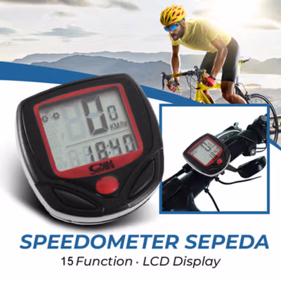 SunDING Speedometer Sepeda Digital Odometer 15 Function LCD Display - SD-548B - Black