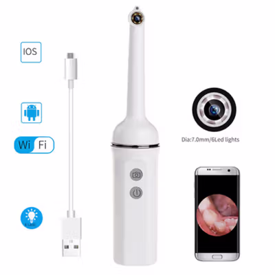 Dodosee Kamera Endoskopi Gigi Intraoral Dental Endoscope WiFi 6 LED - YC-W7 - White
