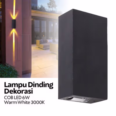 TaffLED Lampu Hias Dinding Outdoor Dual Beam IP65 Warm White 3000K 6W - HXS-4-7W - Black