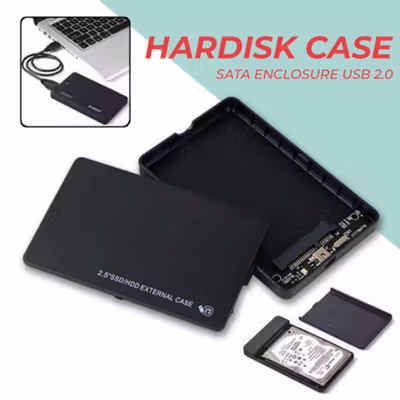 Casing Harddisk 2.5 HDD SATA Enclosure USB 2.0 to Mini USB - U25Q7 - Black