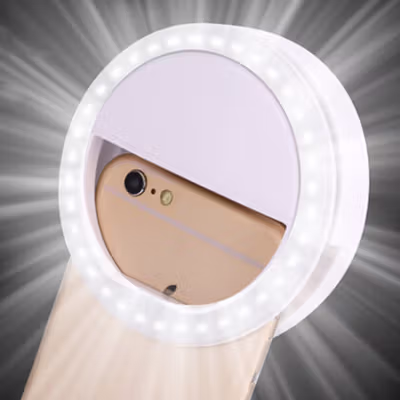 Lampu LED Smartphone Selfie Ring Spotlight Flash Lamp - B3A - White