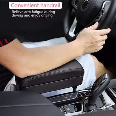 DE RAN FU Armrest Sandaran Tangan Rak Organizer Mobil - 6911 - Black