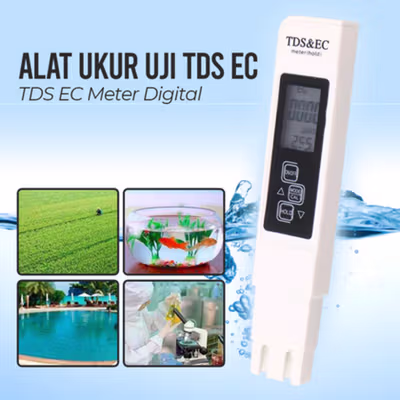 TaffHOME Alat Ukur Uji TDS EC Meter Digital Air Minum Akuarium - E-1 - White