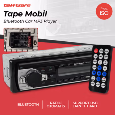 Taffware Tape Mobil Audio Bluetooth Car MP3 Player Plug ISO - JSD-530 - Black