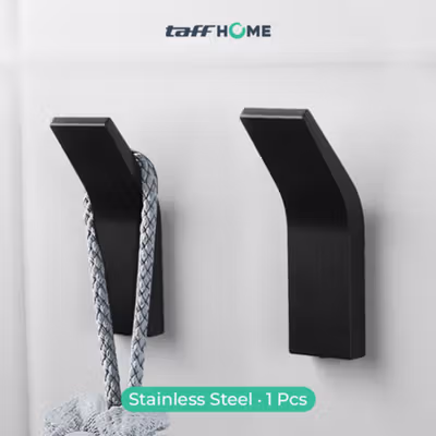 TaffHOME Gantungan Dinding Bathroom Wall Hook Hanger Space Aluminium - MT15 - Black