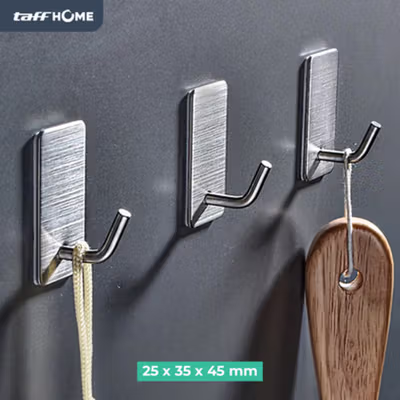 TaffHOME Gantungan Dinding Hook Wall Hanger Organizer - MT31 - Silver