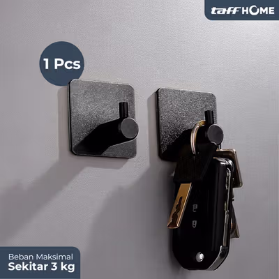 TaffHOME Gantungan Dinding Kapstok Hook Hanger Stainless Steel 201 - MT11 - Black