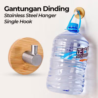 TaffHOME Gantungan Dinding Stainless Steel Hanger Single Hook - S0130T - Silver