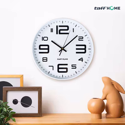 TaffHOME Jam Dinding Bulat Quartz Creative Design Modern 29cm - H6588 - White