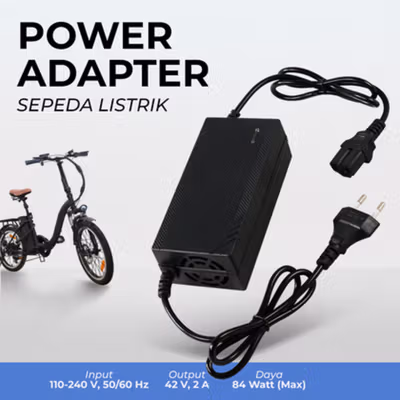 Deek-Robot Adaptor Charger Baterai Converter Sepeda Listrik 42V 2A - 36V2A - Black
