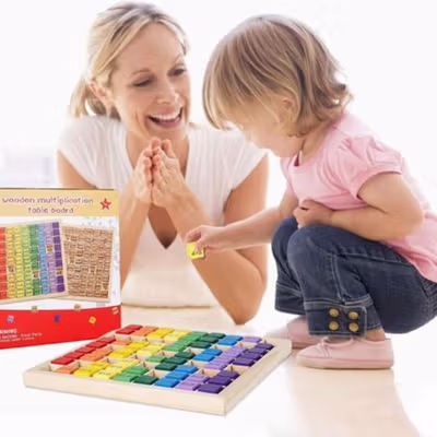 DZQ Mainan Anak Montessori Multiplication Puzzle Table Math - QWZ45 - Multi-Color