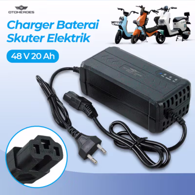 OTOHEROES Adaptor Charger Baterai Converter Aki Motor Skuter 48V 20Ah - YF2021-12 - Black