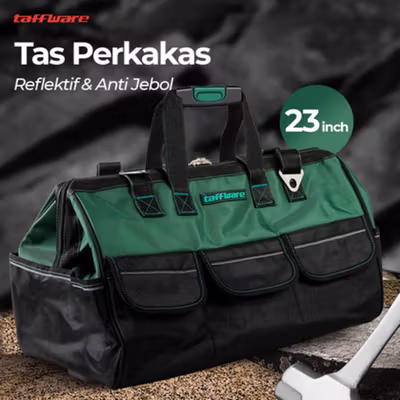 Taffware Tas Perkakas Storage Bag Waterproof Reflective Strips 23 Inch - A03369 - Green
