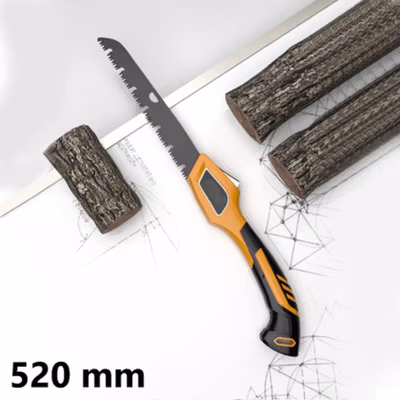 ERNU Gergaji Kayu Tangan Lipat Foldable Chainsaw Side Strong Teeth 520mm - ER-3 - Black/Yellow