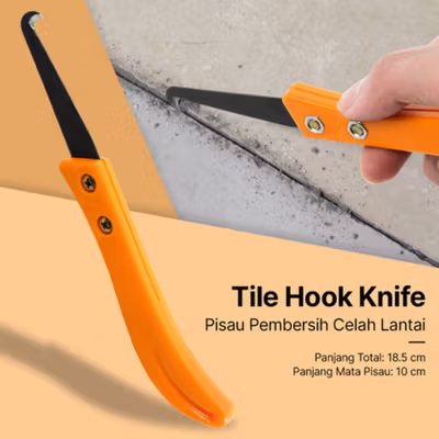 Alloet Tile Hook Knife Cleaning Tool Pembersih Celah Lantai - ALT1 - Black