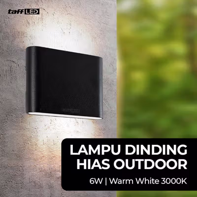 TaffLED Lampu Hias Dinding Outdoor Up Down Light Warm White 3000K 6W - NR-10 - Black