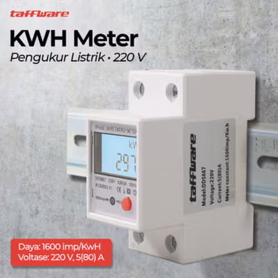 Taffware kWh Meter Pengukur Listrik Power Voltmeter 220V - DDS667 - White