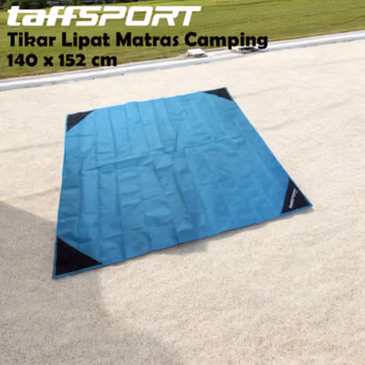 TaffSPORT Tikar Lipat Matras Camping Piknik Waterproof Mat 1.4x1.52M - FS-007 - Blue