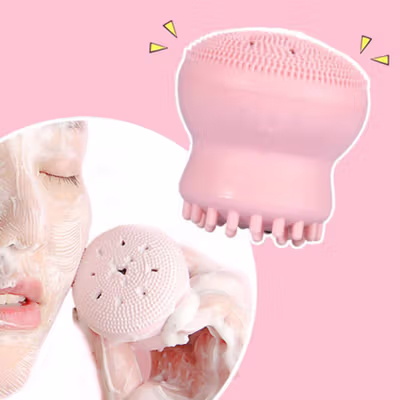 ETUDE Facial Cleansing Pad Scrub Brush Octopus Jellyfish - GZ03 - Pink